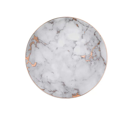 Marble Pattern Plate, Nordic Dinnerware with Gold Edge