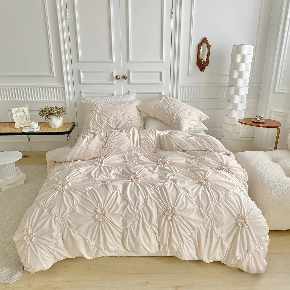 Amazon Bedding Set with Solid Color 3D Design