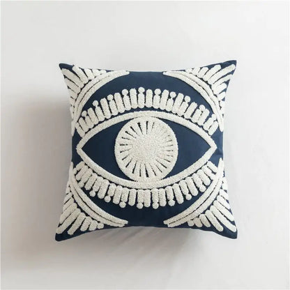 Scandinavian Geometric Cotton Embroidered Pillow Cover - Eclatliving Furniture