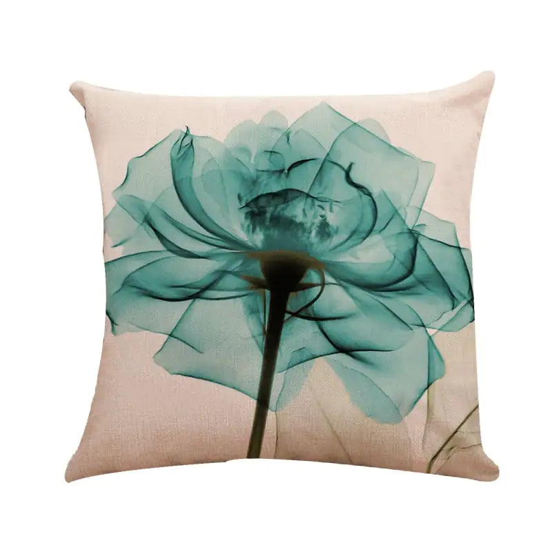Modern Ink Painting Tulip Linen Pillowcase Cover