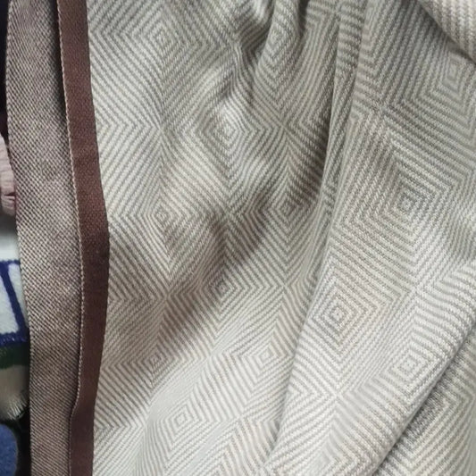 Class A Combed Cotton Knitted Diamond Throw Blanket