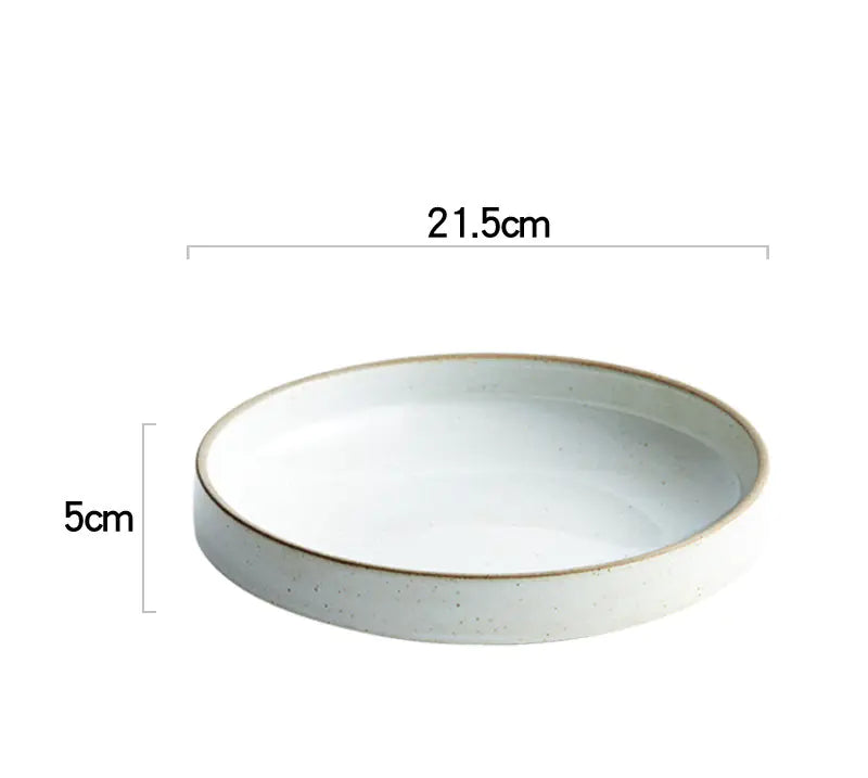 Creative Retro Stoneware Sesame Dinner Plate