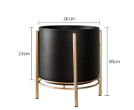 Nordic Round Black Thick Iron Succulent Planter (One Piece) - Eclatliving Decor