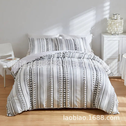 Cross-Border Manufacturer Solid Color Bedding Set (3 Pieces)