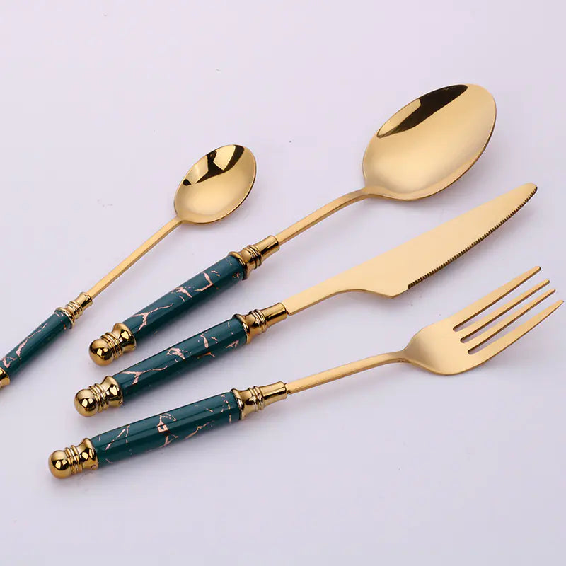 Nordic Ceramic Handle Stainless Steel Cutlery Set - Eclatliving Kitchen & Dining