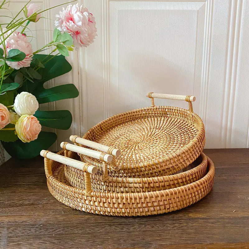 Woven Rattan Snack Storage Basket (Small)
