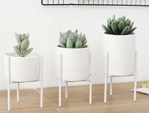 Nordic Style Ceramic and Iron Succulent Planter