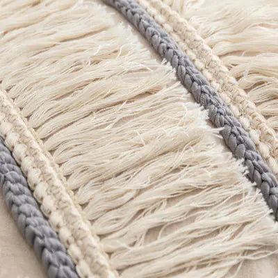 Cotton Linen Long Tassel Pillowcase